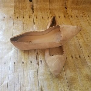 J. Crew Harper Beige Suede Pointy Scallop Flats